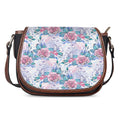 White Fairy Rose Unicorn Pattern Print Saddle Bag
