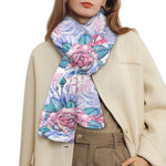 White Fairy Rose Unicorn Pattern Print Scarf