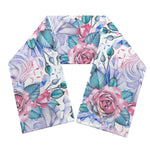 White Fairy Rose Unicorn Pattern Print Scarf