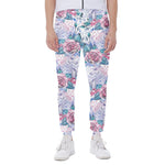 White Fairy Rose Unicorn Pattern Print Scuba Joggers