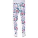 White Fairy Rose Unicorn Pattern Print Scuba Joggers