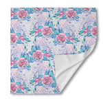 White Fairy Rose Unicorn Pattern Print Silk Bandana