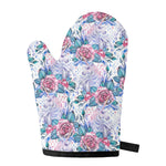White Fairy Rose Unicorn Pattern Print Single Oven Mitt