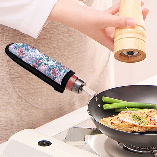 White Fairy Rose Unicorn Pattern Print Skillet Handle Cover