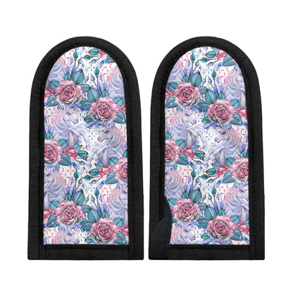 White Fairy Rose Unicorn Pattern Print Skillet Handle Cover