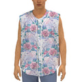 White Fairy Rose Unicorn Pattern Print Sleeveless Baseball Jersey