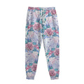 White Fairy Rose Unicorn Pattern Print Sweatpants