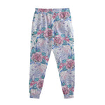 White Fairy Rose Unicorn Pattern Print Sweatpants