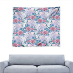 White Fairy Rose Unicorn Pattern Print Tapestry