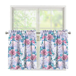 White Fairy Rose Unicorn Pattern Print Tier Curtains