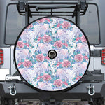 White Fairy Rose Unicorn Pattern Print Tire Cover With Camera Hole