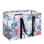 White Fairy Rose Unicorn Pattern Print Utility Tote Bag