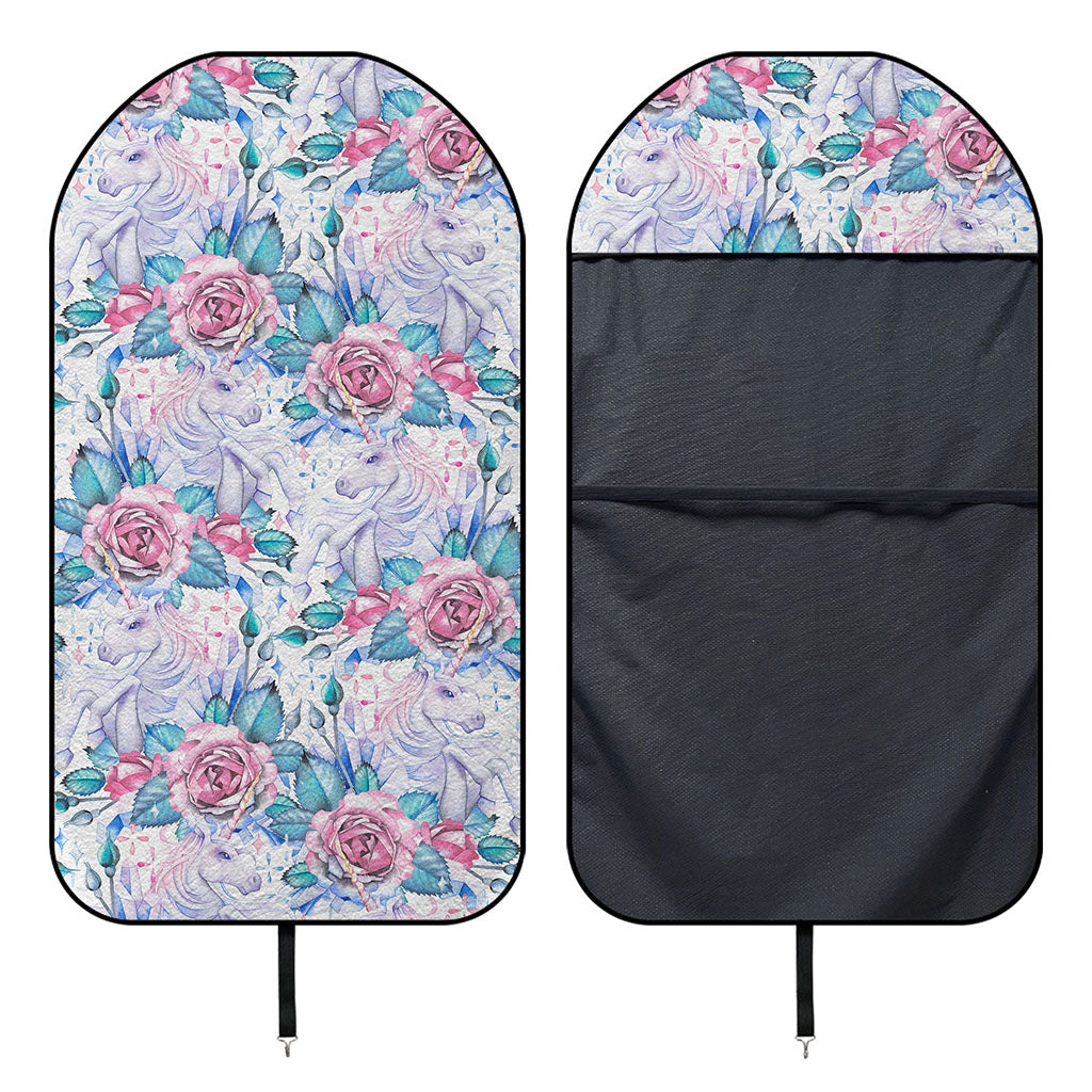 White Fairy Rose Unicorn Pattern Print Waterproof Car Seat Cover