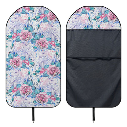 White Fairy Rose Unicorn Pattern Print Waterproof Car Seat Cover