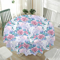 White Fairy Rose Unicorn Pattern Print Waterproof Round Tablecloth