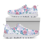 White Fairy Rose Unicorn Pattern Print White Running Shoes