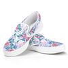 White Fairy Rose Unicorn Pattern Print White Slip On Sneakers