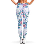 White Fairy Rose Unicorn Pattern Print Women's Leggings