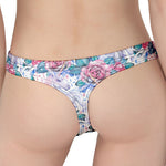 White Fairy Rose Unicorn Pattern Print Women's Thong