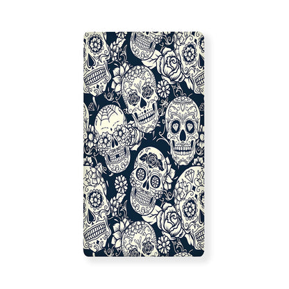 White Floral Sugar Skull Pattern Print Baby Crib Sheet