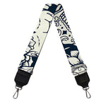 White Floral Sugar Skull Pattern Print Bag Strap
