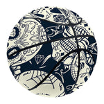 White Floral Sugar Skull Pattern Print Basketball