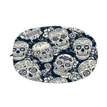 White Floral Sugar Skull Pattern Print Car Side Mirror Covers