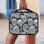 White Floral Sugar Skull Pattern Print Classic Bible Case