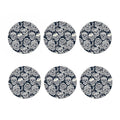 White Floral Sugar Skull Pattern Print Coaster Set