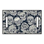 White Floral Sugar Skull Pattern Print Golf Cart Seat Cover