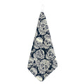 White Floral Sugar Skull Pattern Print Hand Towel