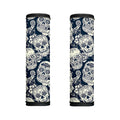 White Floral Sugar Skull Pattern Print Handle Covers