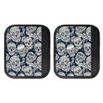 White Floral Sugar Skull Pattern Print Handle Covers