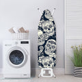 White Floral Sugar Skull Pattern Print Ironing Board Cover