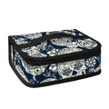 White Floral Sugar Skull Pattern Print Small Lunch Bag