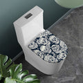 White Floral Sugar Skull Pattern Print Toilet Lid Cover