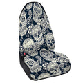 White Floral Sugar Skull Pattern Print Waterproof Car Seat Cover