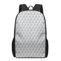White Geometric Cube Shape Pattern Print 17 Inch Backpack