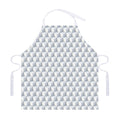 White Geometric Cube Shape Pattern Print Adjustable Apron