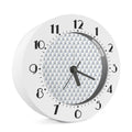 White Geometric Cube Shape Pattern Print Alarm Clock