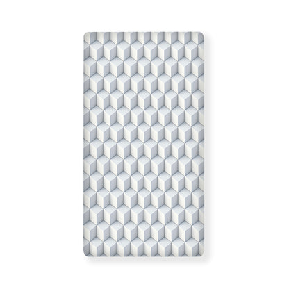 White Geometric Cube Shape Pattern Print Baby Crib Sheet