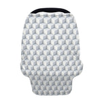 White Geometric Cube Shape Pattern Print Baby Seat Cover