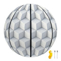 White Geometric Cube Shape Pattern Print Basketball