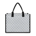 White Geometric Cube Shape Pattern Print Canvas Tote Bag