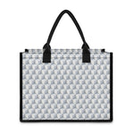 White Geometric Cube Shape Pattern Print Canvas Tote Bag