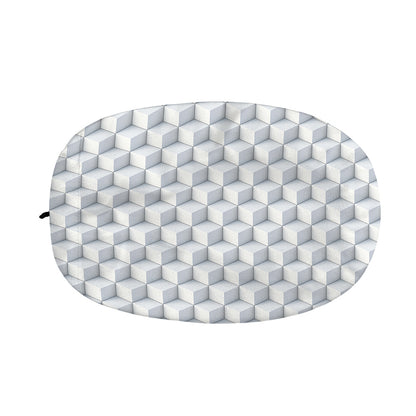 White Geometric Cube Shape Pattern Print Car Side Mirror Covers