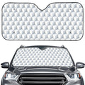 White Geometric Cube Shape Pattern Print Car Windshield Sun Shade