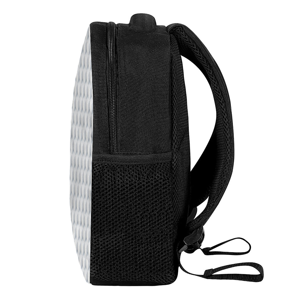 White Geometric Cube Shape Pattern Print Casual Backpack