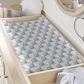 White Geometric Cube Shape Pattern Print Changing Pad Cover