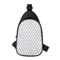 White Geometric Cube Shape Pattern Print Sling Bag